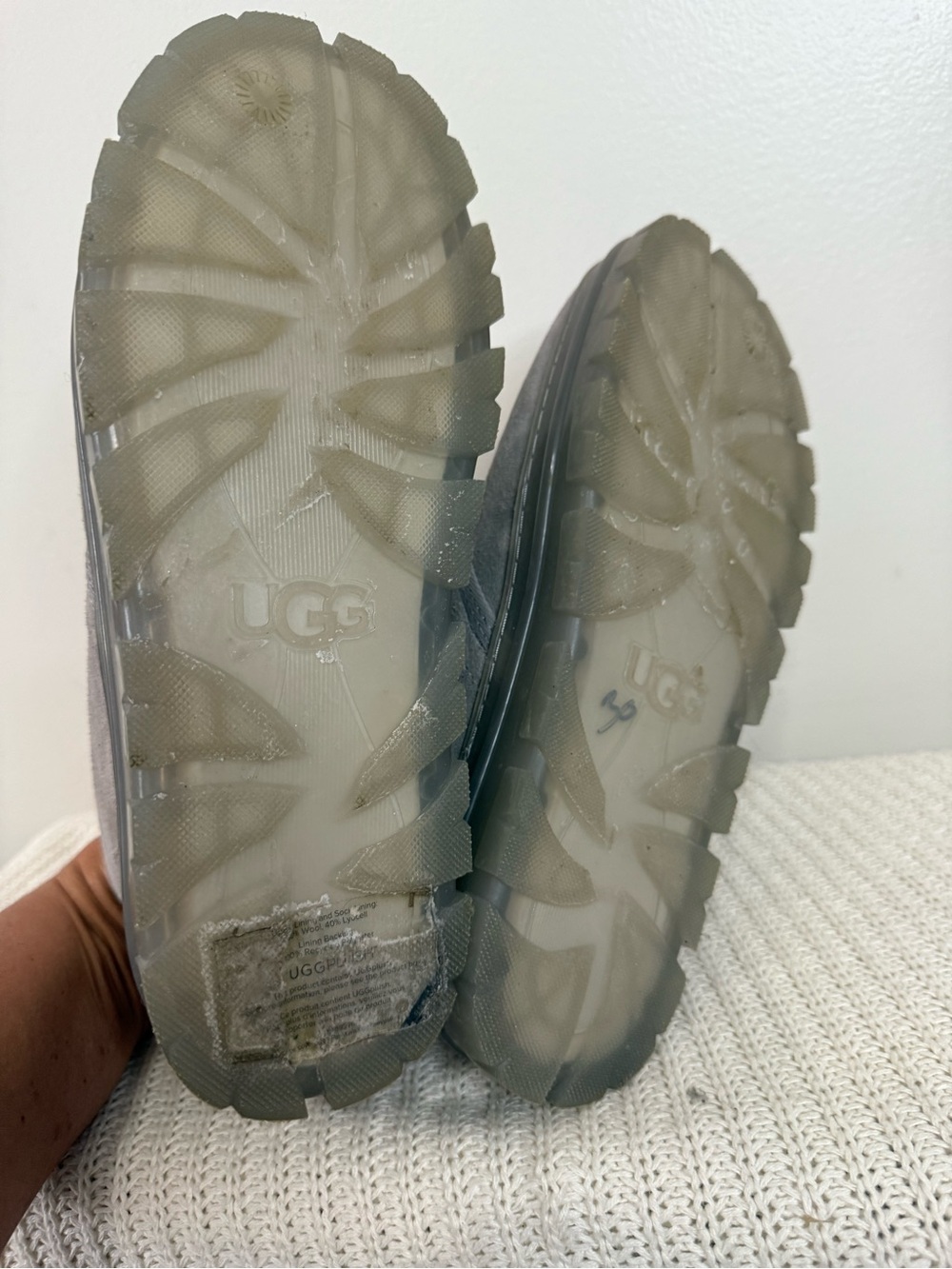 UGG Neumel Cozy Grey Suede Lace-Up Ankle Boots in size 8 - Picture 9 of 15